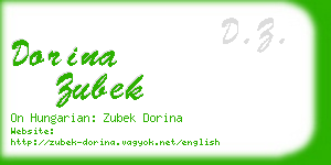 dorina zubek business card